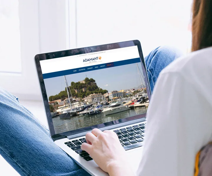 Adamant real estate website laptop denia marina