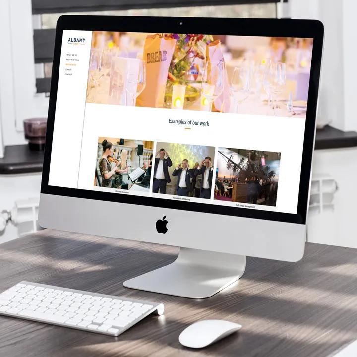 Albamy group contact page mobile mockup