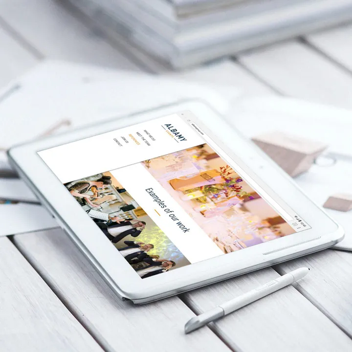 Albamy group references desktop mockup