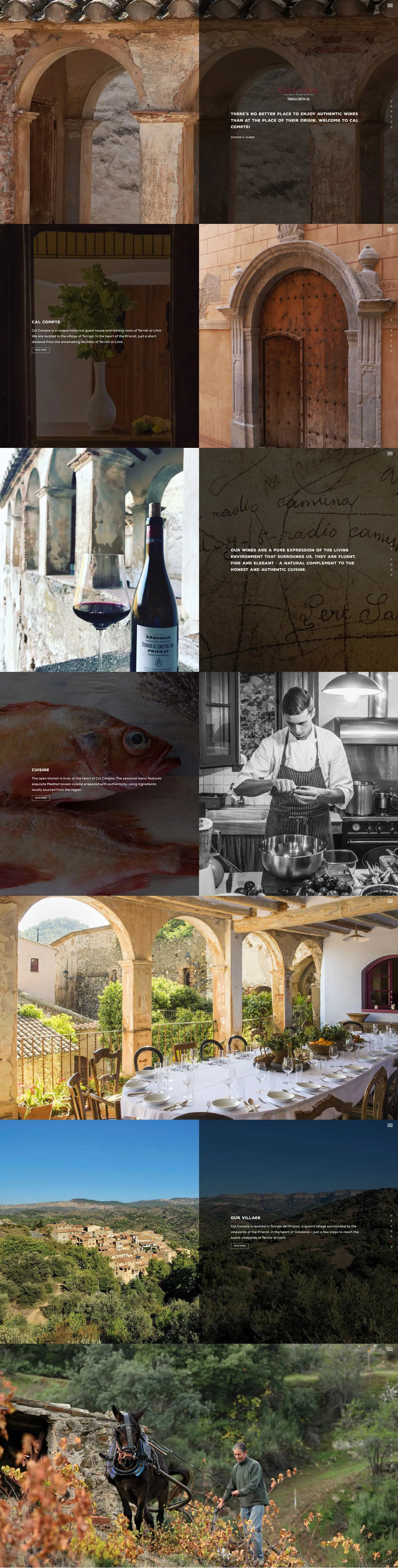 Cal compte priorat website full page overview