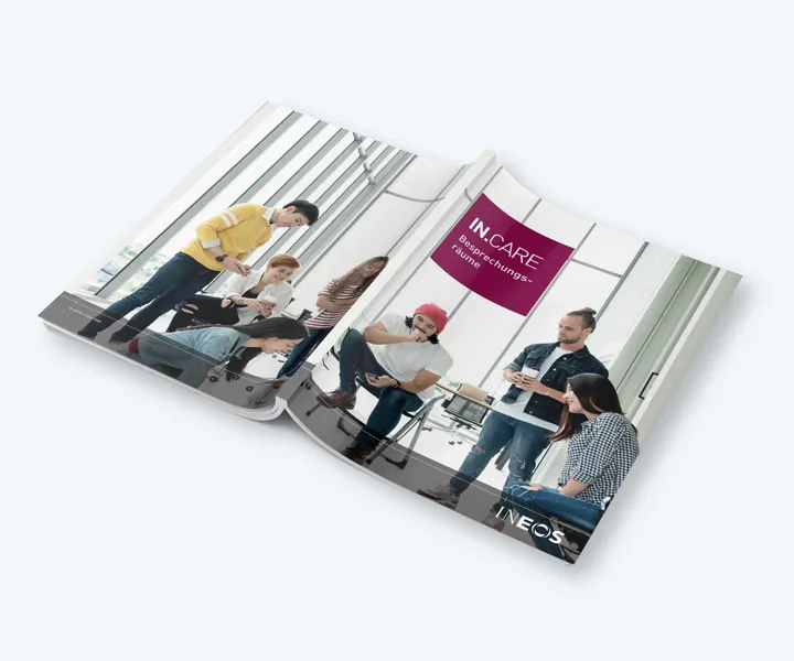 Ineos in care meeting rooms brochure cover spread