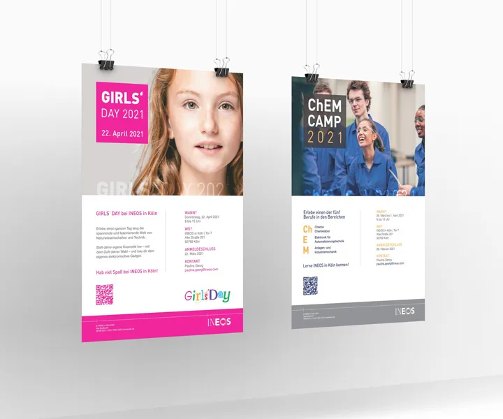 Ineos she girls day chem camp posters