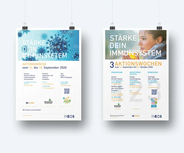 Ineos she immune system health campaign posters