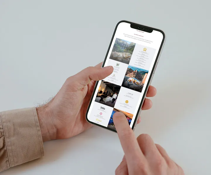 The stein group portfolio mobile hand mockup